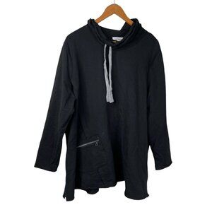 Neon Buddha Women's Cowl Neck Long Sleeves Lagenlook Lounge Top Black Size 3X
